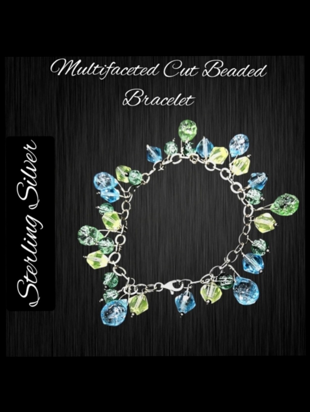 Multifaceted Cut Beaded Bracelet NWOT